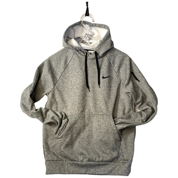 NIKE Sweatshirt Mens Small Gray Therma Fit Pullover Hoodie Athletic DQ4834-063 - Picture 1 of 14